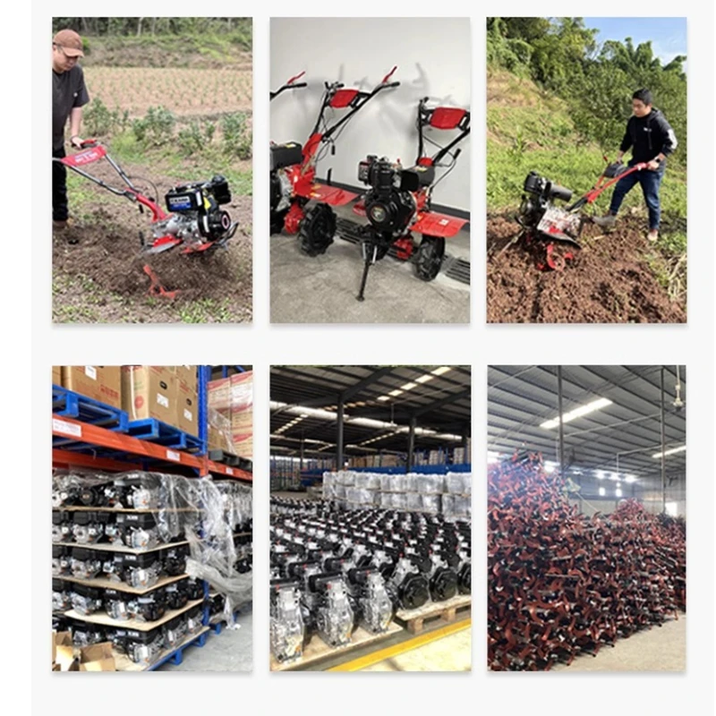 4.2KW Diesel Micro-tiller Agricultural Ditching Machine Gasoline Engine Household High-power Rotary Tiller Field Tiller