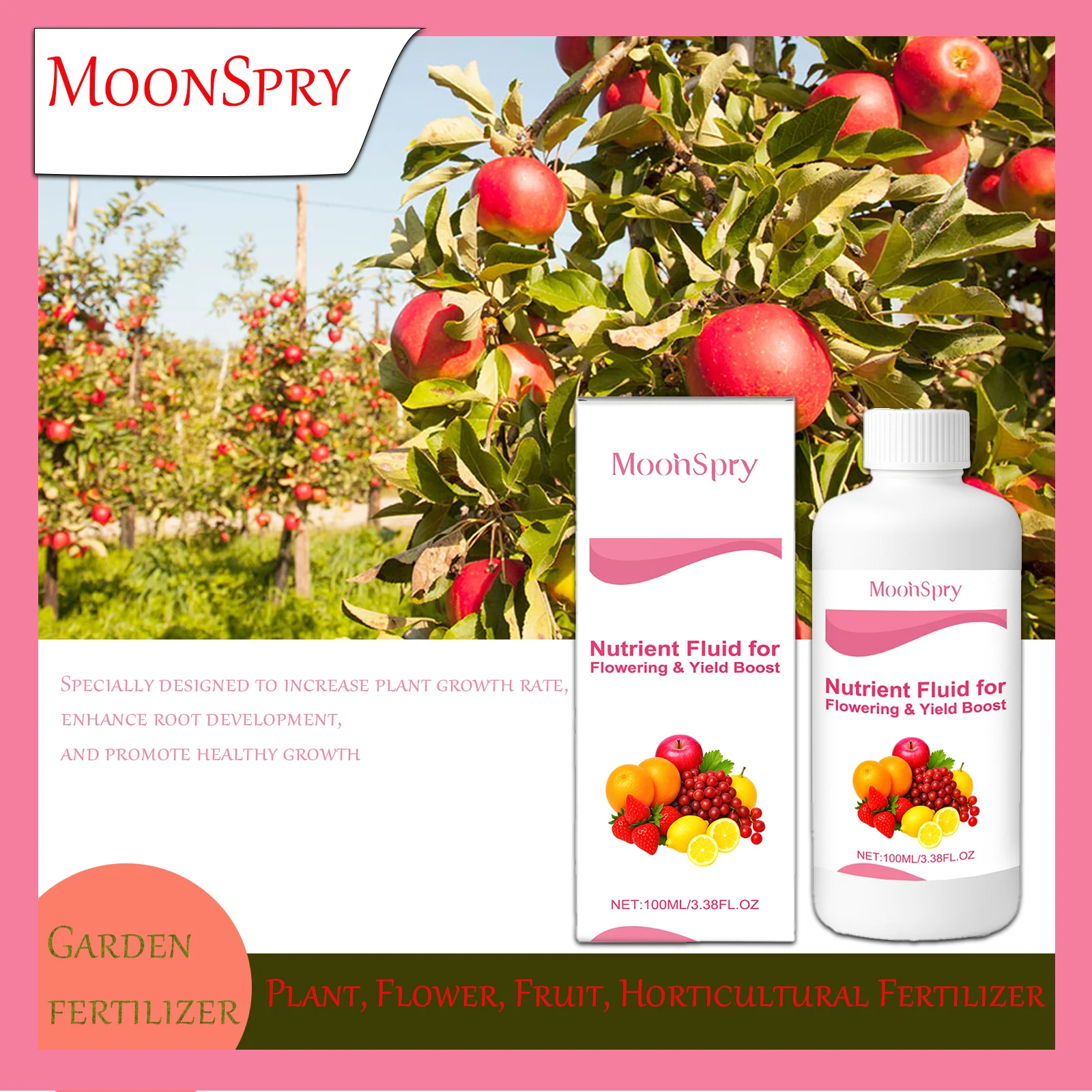

MoonSpry Flower Nutrient Solution Plant Flower Fruit Horticultural Fertilizer Promotes Flowering Planting Nutrient Solution