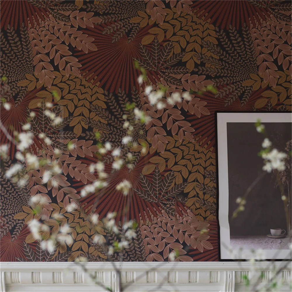 custom Leaves Peel Stick Wallpaper for living room Removable Wall coverings Southeast Asia Hotel mural 3D wall paper Home Decor