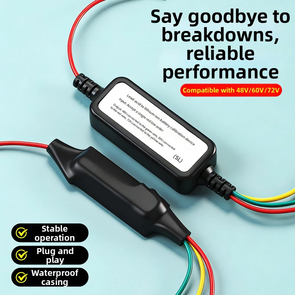 Lithium Battery Meter Calibrator for Ebikes - Voltage Detection Weatherproof Shell Easy Color-Coded Connection