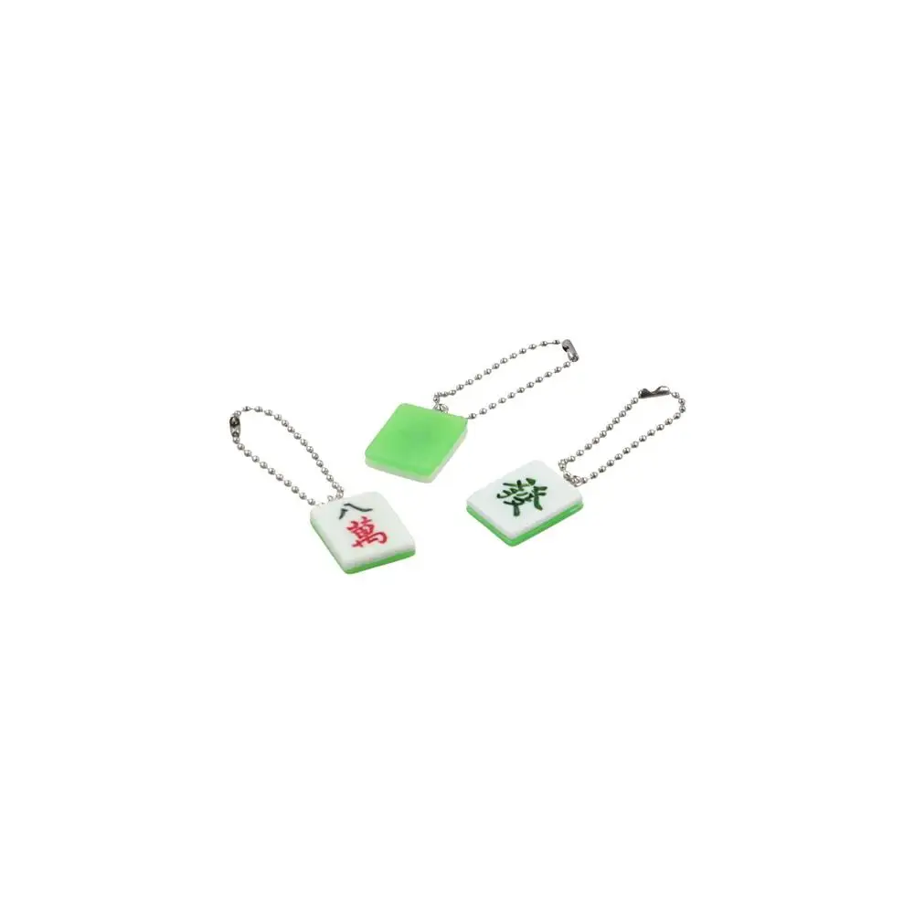 Creative Traditional Mahjong Keychain Resin Cute Mahjong Keyring Lucky Green Chinese Style Pendant Unisex