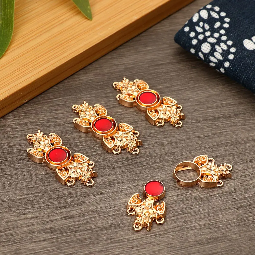 6Pcs DIY Decor Sweater Cardigan Metal Buttons Cheongsam Buckle Cape Cloak Clasp Connection Buckle