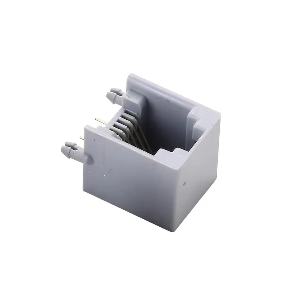20pcs RJ11 RJ12 Gray Black Telephone Socket Curved Pin 4P4C 6P4C 6P6C 8P8C Female Jack PCB Connector