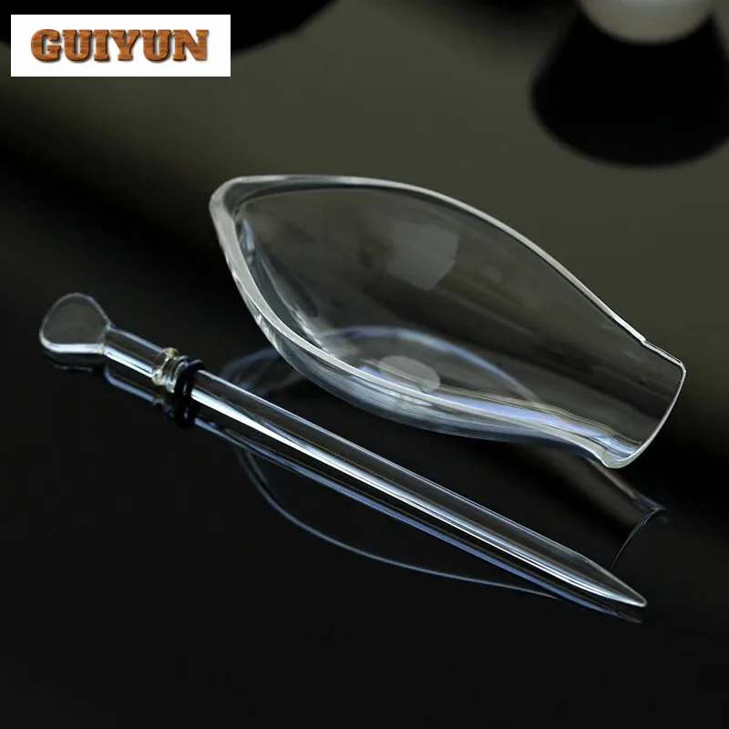 Handmade Glass Tea Scoop Aesthetic Tea Infuser Spoons Tea Leaf Container Shovel Chahe Household Awakening Tea Ladle Teaset Gift