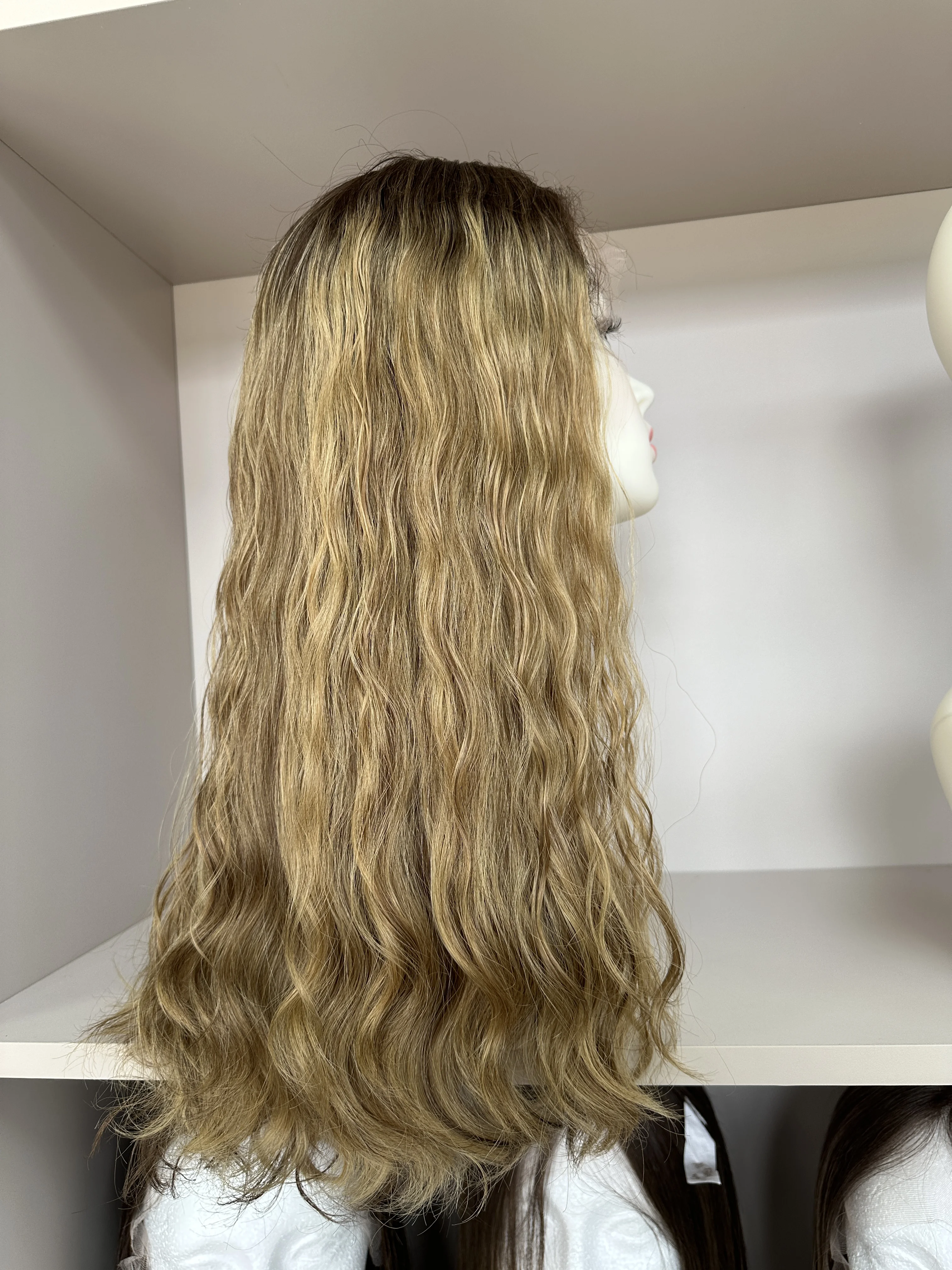 Kosher Wigs European hair Blond Color and Deep hair roots TsingTaowigs Human Hair Jewish Wig Lace Top For Women Free Shipping