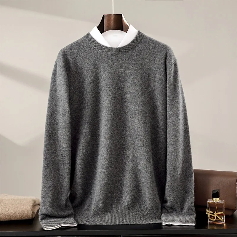 

Cashmere Sweater Men 100% Pure Cashmere Turtleneck Round Neck Shirt Men's Autumn Winter Pullover Sweater