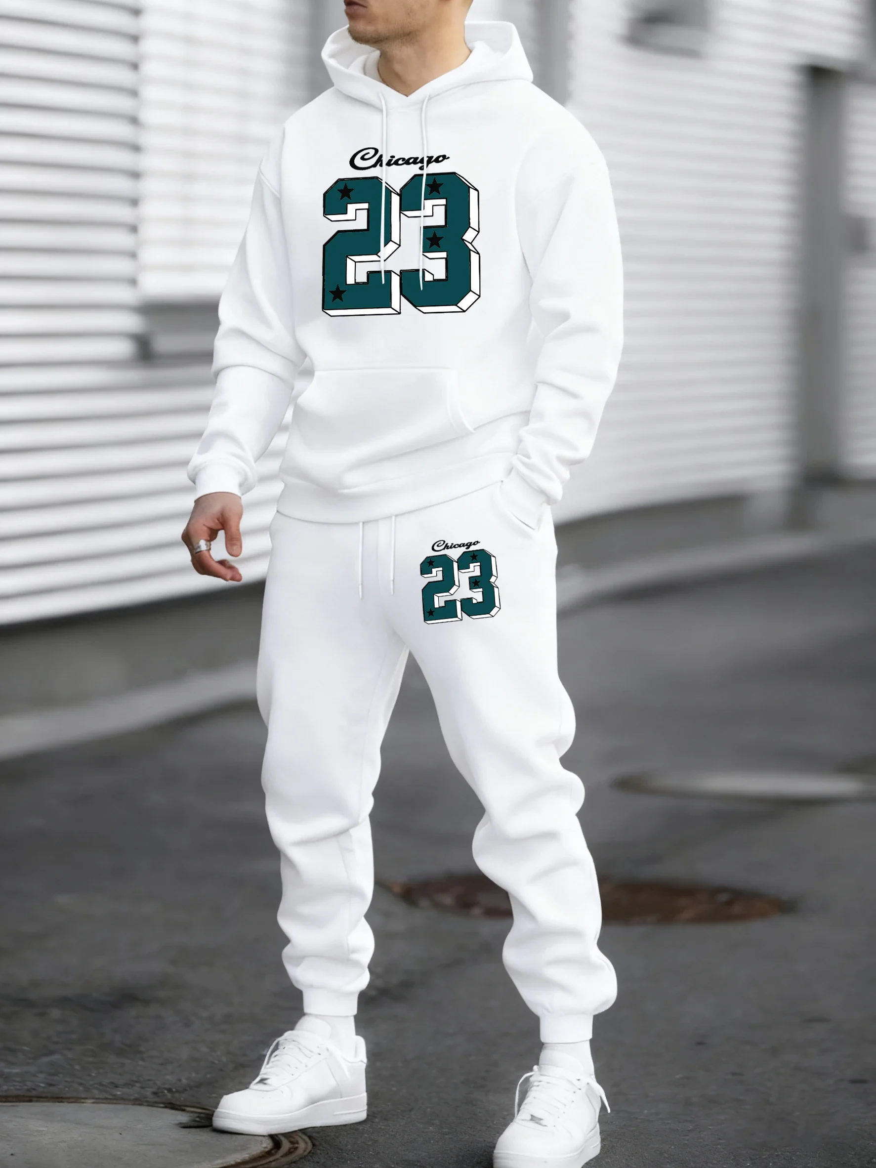 

Chicago numéro 23 imprimer automne hiver polaire hommes sweats à capuche Britches costumes décontracté quotidien poche pantalons