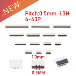 10Pcs FFC/FPC-0.5MM pitch 1.0H Double FFC connector Front insert rear Clamshell hatchback gold-plated 4-50P Flat Cable Connector