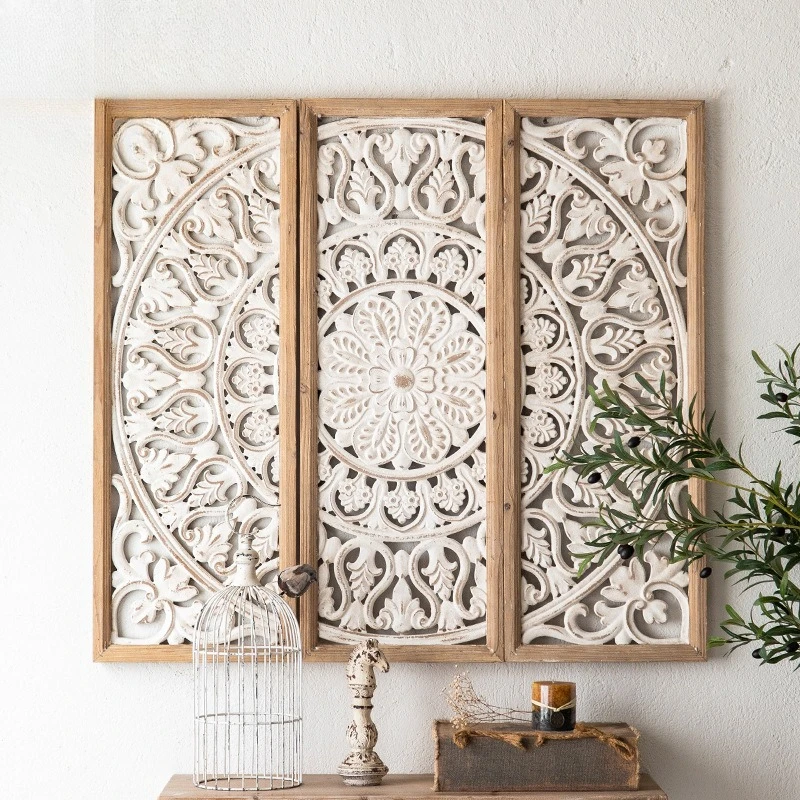 Vintage Floral Wall Art Rustic Farmhouse Decor Photo Backdrop Distressed Metal Hanging Piece Natural-themed Living Room