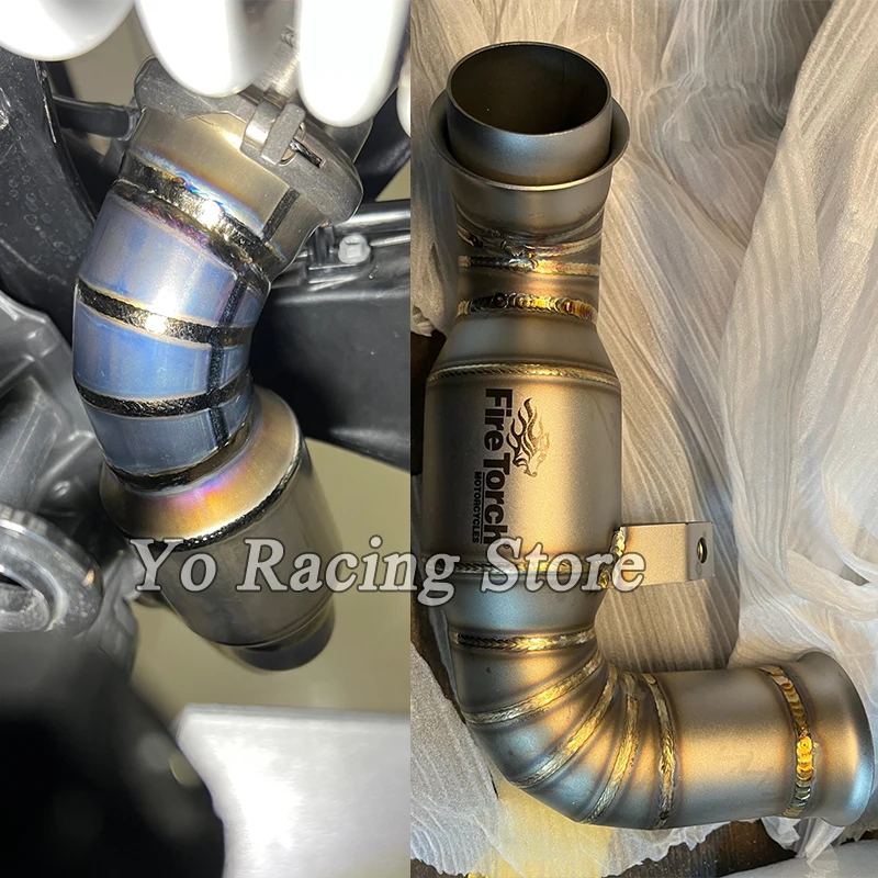 Slip On For CFMOTO 800MT CF 800-5A 800 MT 2021 2022 Motorcycle Exhaust System Escape Titanium Alloy Stainless Middle Link Pipe