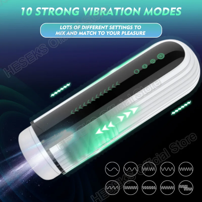 HESEKS Automatic Male Masturbator Sex Toys Thrusting Vibrating Real Pussy Blowjob Machine Male Sex Toy Masturbation Adult Goods