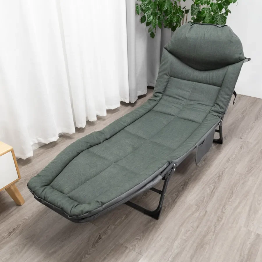 

Folding Single Person Lunch Break Office Simple Camp Bed Portable Nap Lounger Dining Chairs Chair Reclining Beach Beds Lounge