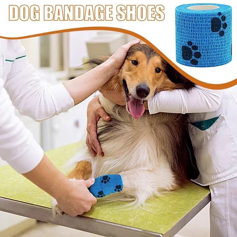 Self Adhesive Bandage Wrap Breathable Dog Bandage Shoes Vet Pet Wrap Dog Cohesive Bandage Multifunctional Pet Wound Care Bandage