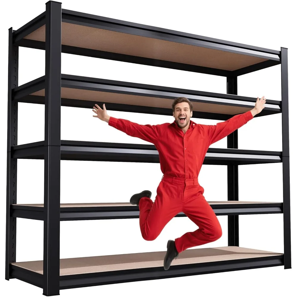 

Garage Shelving, 72''H*46W'' 3000lb Heavy Duty Shelving, Adjustable Metal Shelving Garage 5 Tier, Unit Metal Shelf Rack