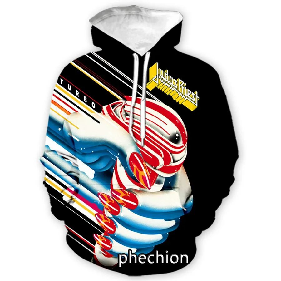 phechion New Men/Women Judas Priest Rock Band 3D Print Clothing Long Sleeve Fashion Sweatshirt Hoodies Sport Casual Pants Z71