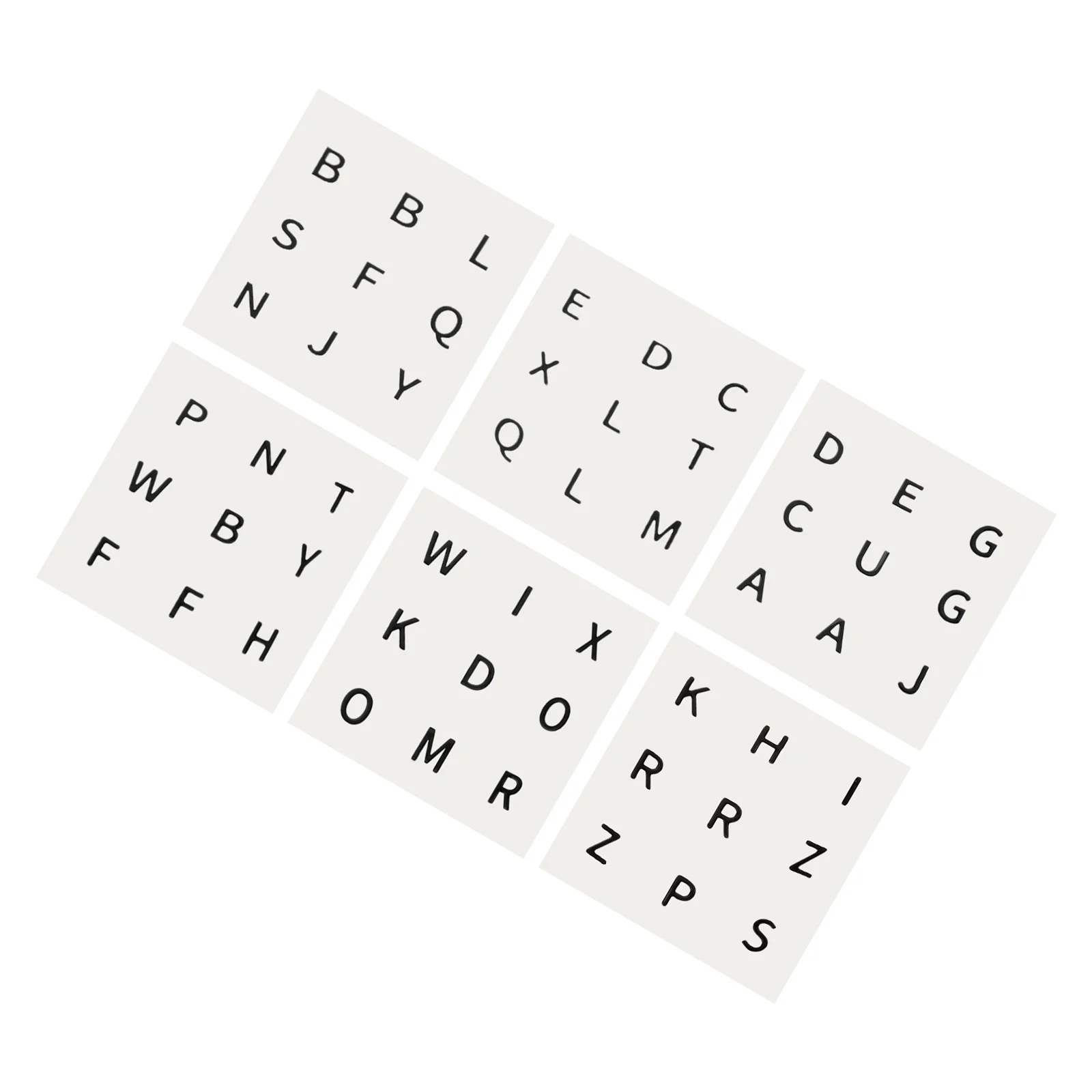 Convex Puzzle Cube Decal 6 Sheets Large Print Alphabet Stickers Black Letters Easy Application for Visually Challenged Seniors