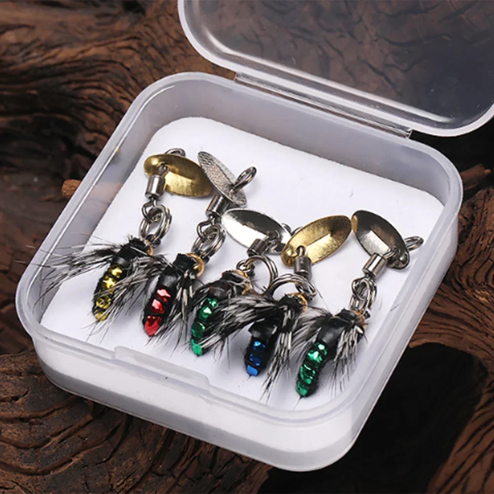 

5pcs Fly Hooks Flies Insect Lures Bait Fly Fishing Decoy Bait Sequins Fishhook Sharpened Crank Hook Bait Hook