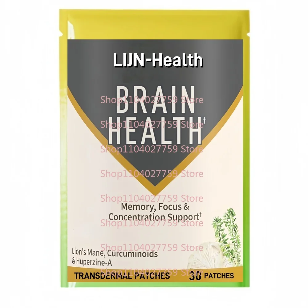 

30 Patches Brain Health Transdermal Patches with Organic Lions Mane & Turmeric - for Memory, Focus & Healthy Brain Function