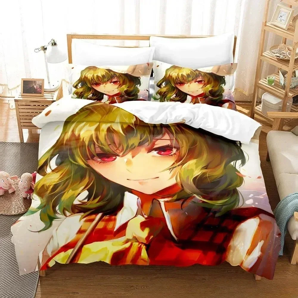 

Anime Kawaii Girls Yuuka Kazami Bedding Set Single Twin Full Queen King Size Bed Set Bedroom Duvet Cover Sets for Adult Kid