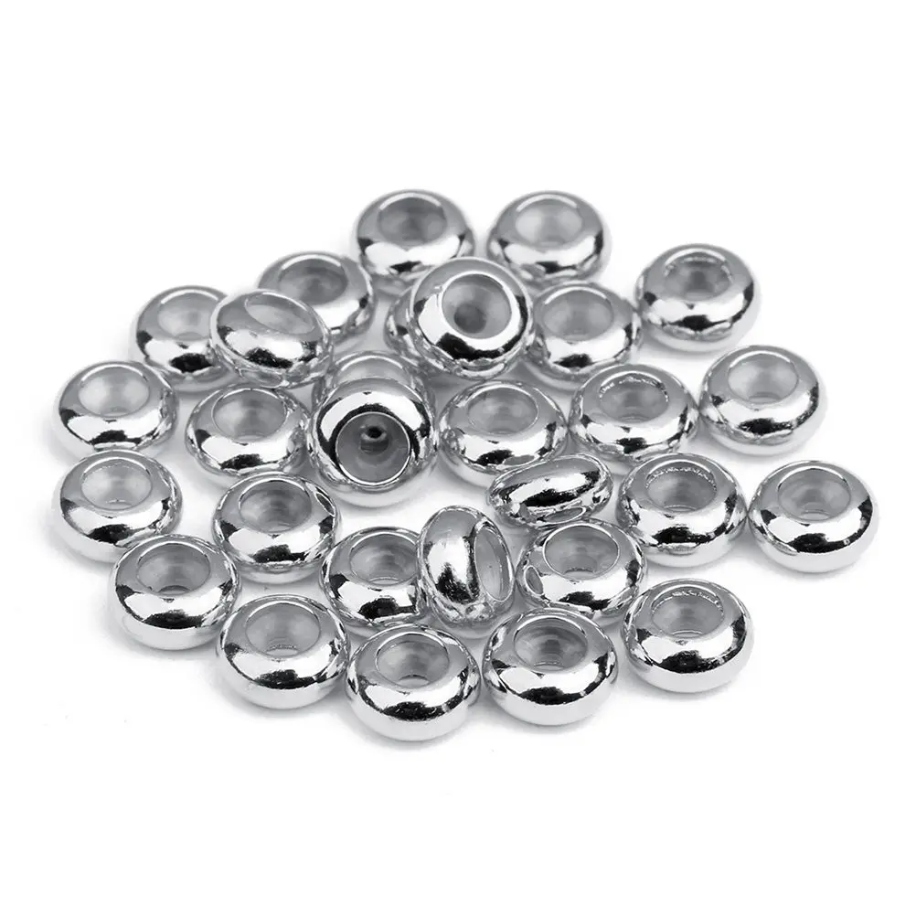 20Pcs Stopper Positioning Beads Silicone and Copper Flat Spacer Beads DIY Jewelry Making Tool Chain Length Adjuster Charms