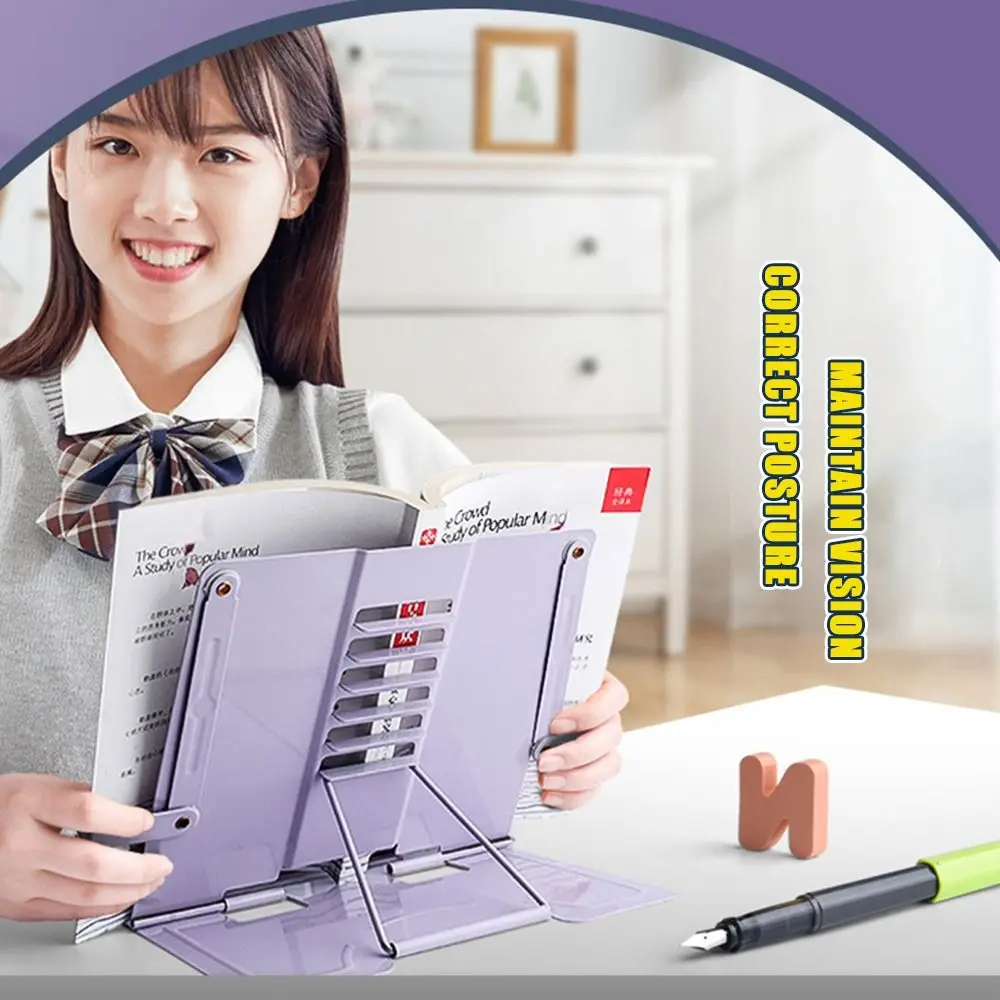 ขาตั้งโลหะสำหรับอ่านหนังสือพับได้หลากสีปรับได้โน้ตดนตรี