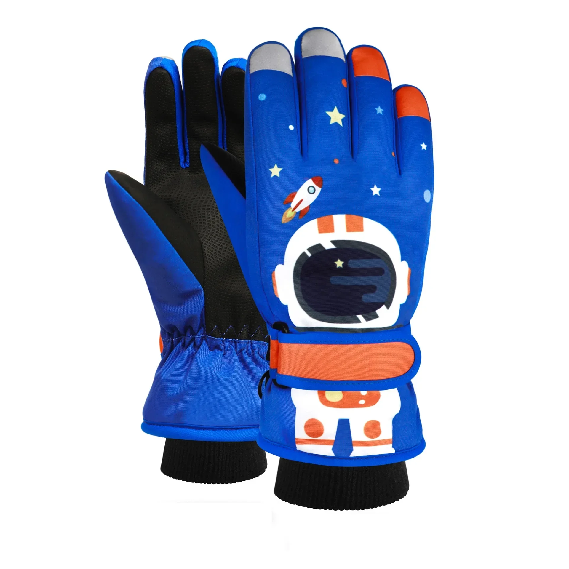 Guantes de esquí impermeables para niños, manoplas cálidas de dibujos animados de astronauta espacial, moto de nieve, esquí, Snowboard, 2024