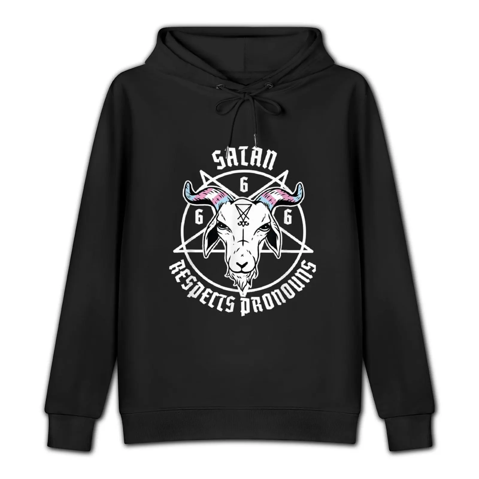 Satan Respects Pronouns Transgender Pentagram Trans Flag Pullover Hoodie anime clothes anime clothing designer hoodies