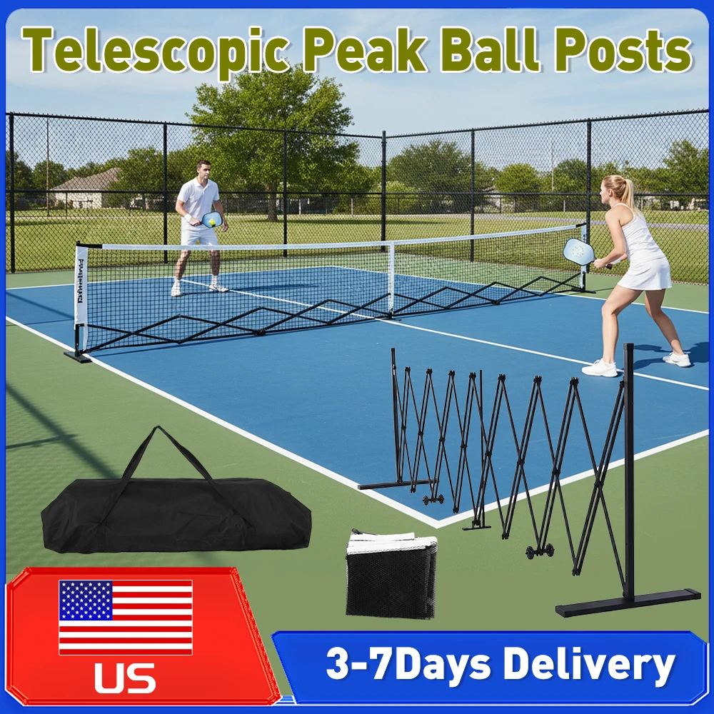 

22ft Telescopic Pickleball Net Frame Portable Movable Net with Wheels Aluminum Alloy for Backyard Garage Court Accessories New ﻿