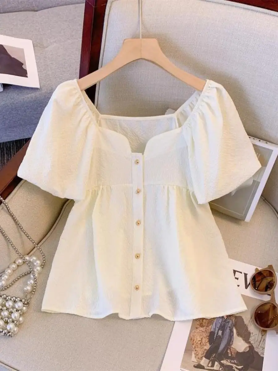 

ort Sve женский Bubble Sve irt, новое летнее поступление, шифоновый топ 2025 года, кольцо для здоровья, кукла для живота irt Faion Acces...