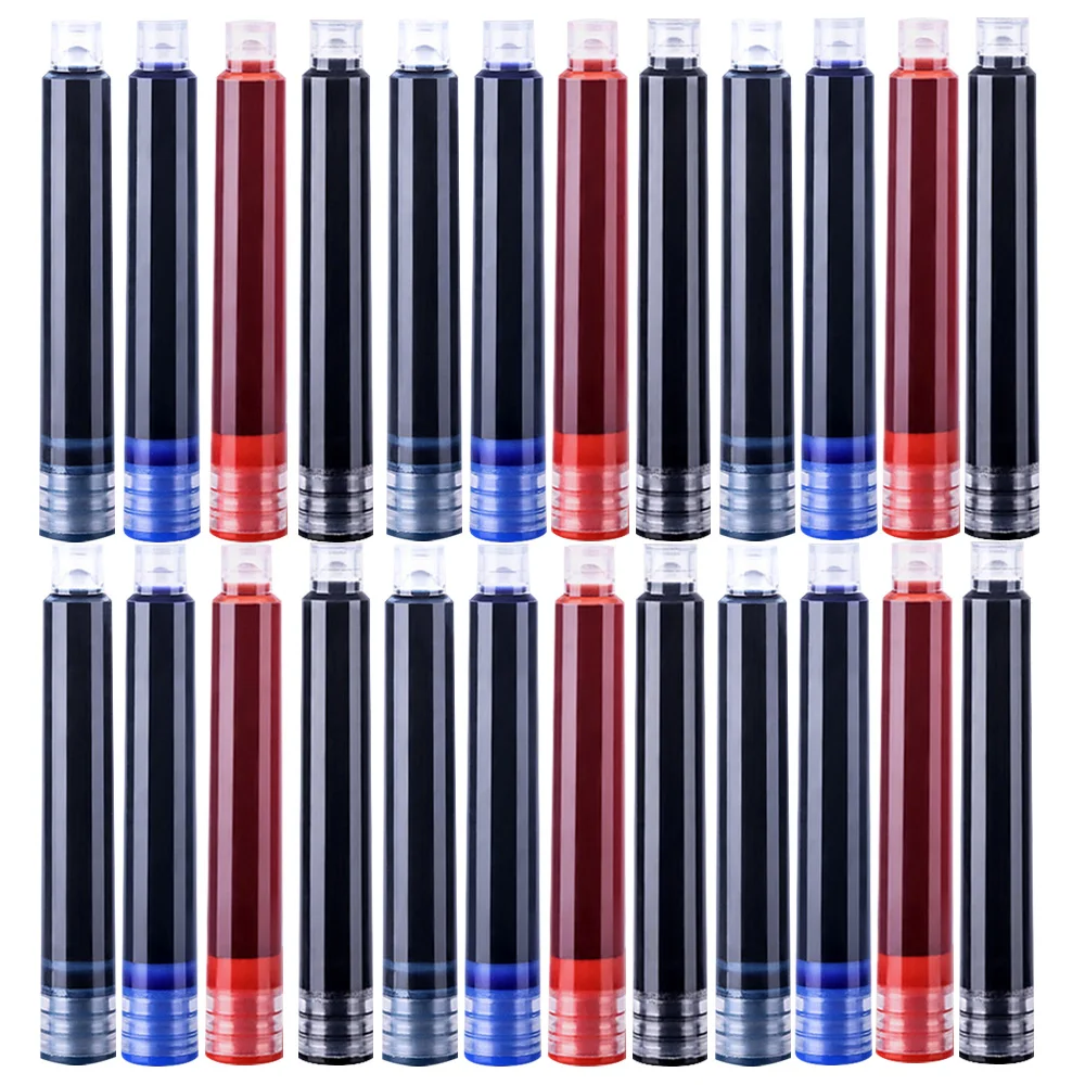 

50 шт. чернил для перьевых ручек большой емкости, универсальные, черные и синие, стираемые, для практики каллиграфии, для студентов, для письма, офисные принадлежности