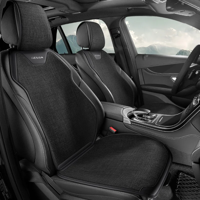 Universal Linen Car Seat Cover Four Season Flax Comfortable Breathable Anti-Slip Car Covers Cushion SUV Sedan Seat Protection