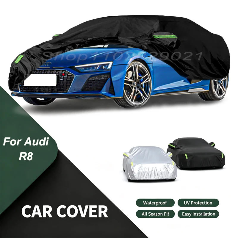 Car Cover For Audi R8 Waterproof Dustproof Outdoor Protection, UV Snow Sun Resistant Auto Exterior Cover Car Sunshade