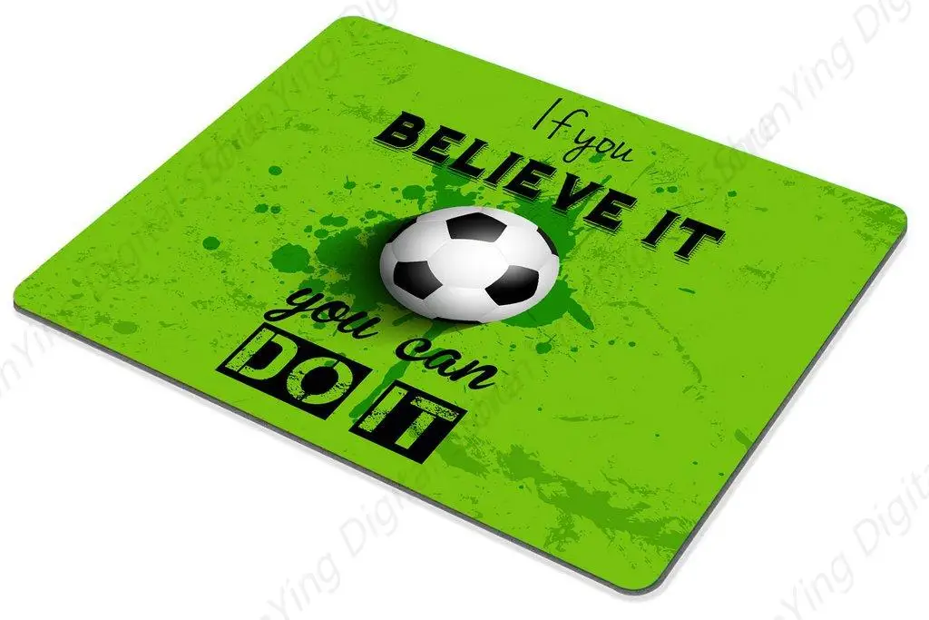 Inspirational Quote If You Believe You Can Do It Football Printed Gaming Mouse Pad Is Suitable For Gaming Office Laptops And PC