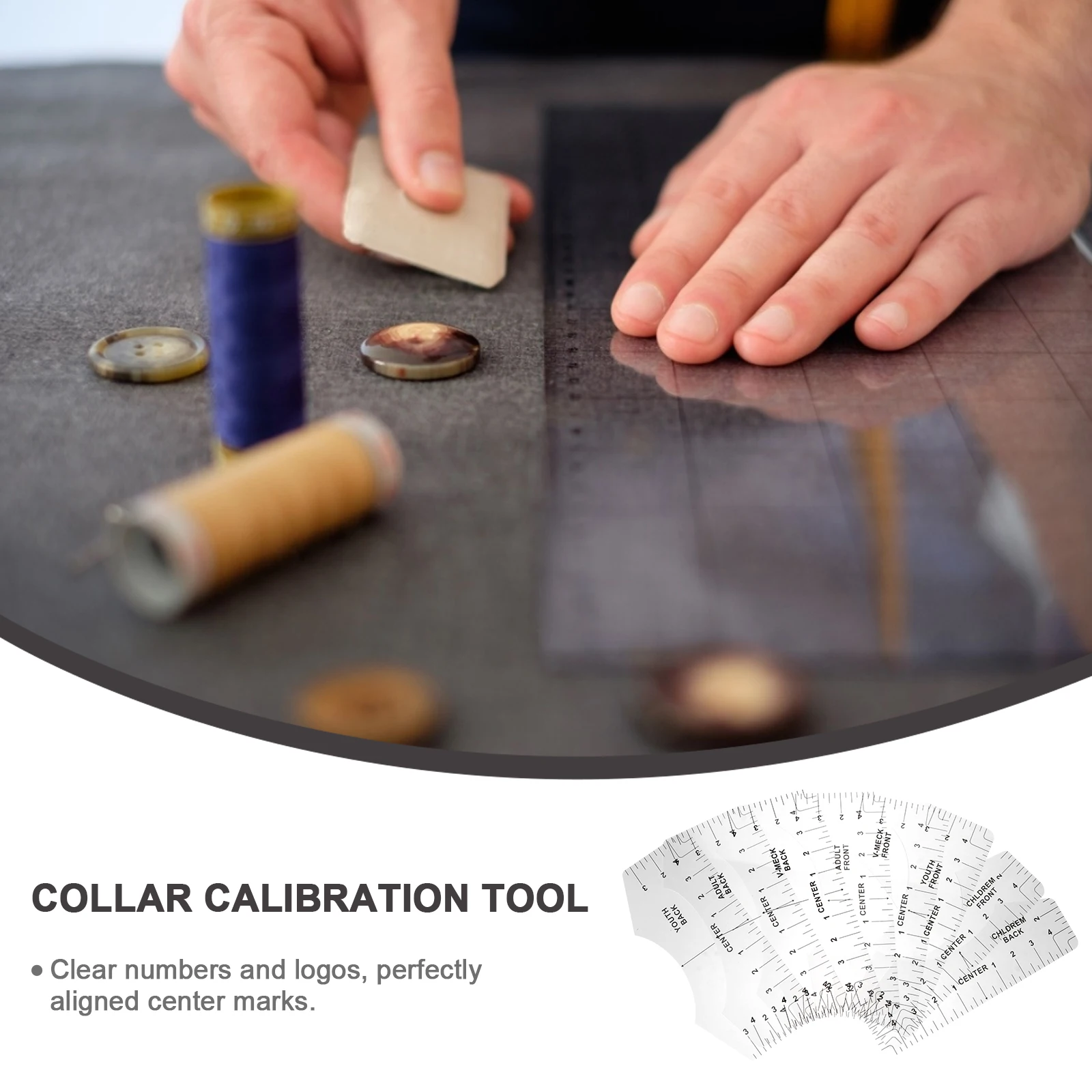 

8pcs T-Shirt Ruler Guide High-Quality Lightweight Measuring Tool For Neck Alignment Clear Numbers T-Shirt Centering