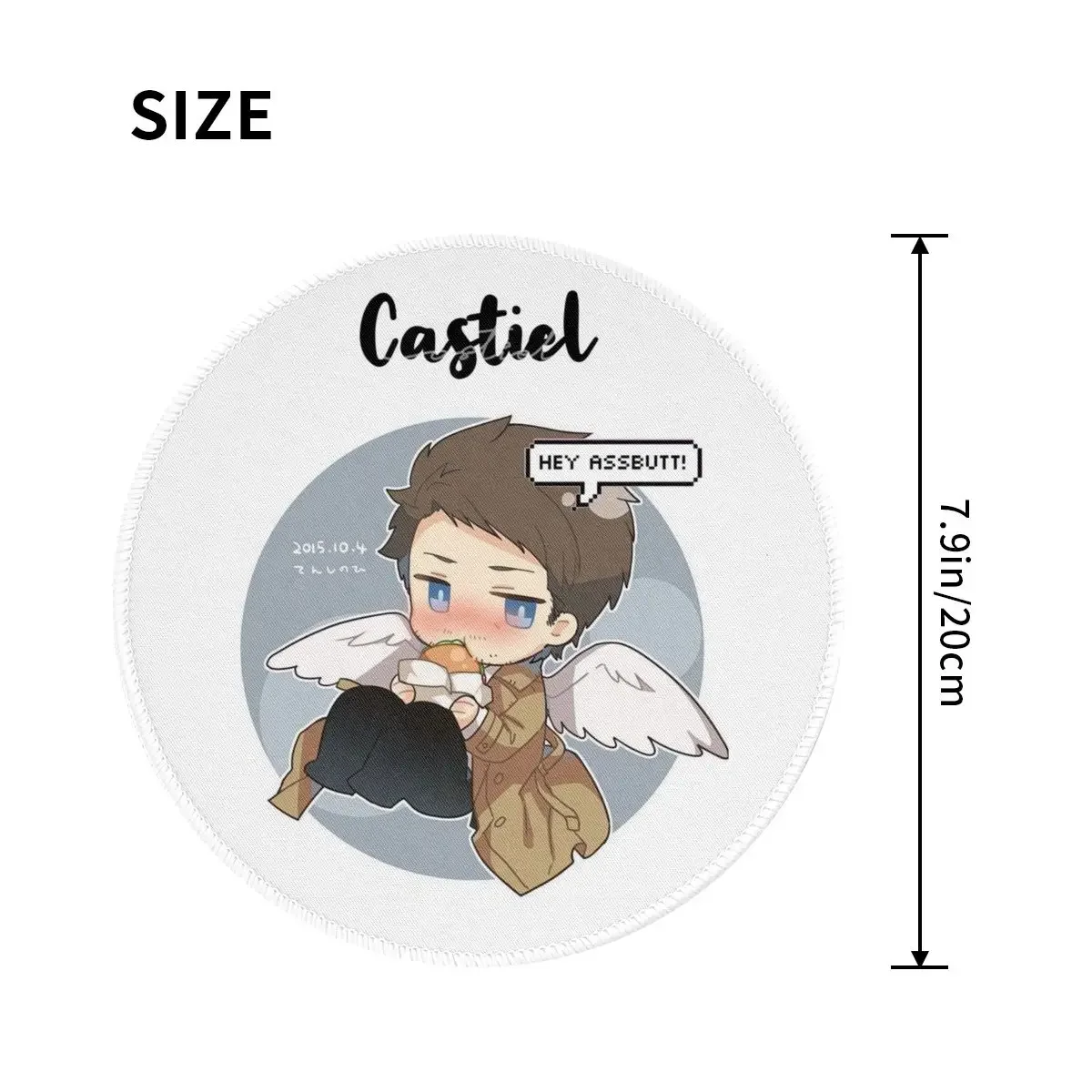 Castiel FBI Badge Round Mouse Pad Computer Keyboard Mouse Mat Gamer PC Desk Mat Office Accessories Table Mats