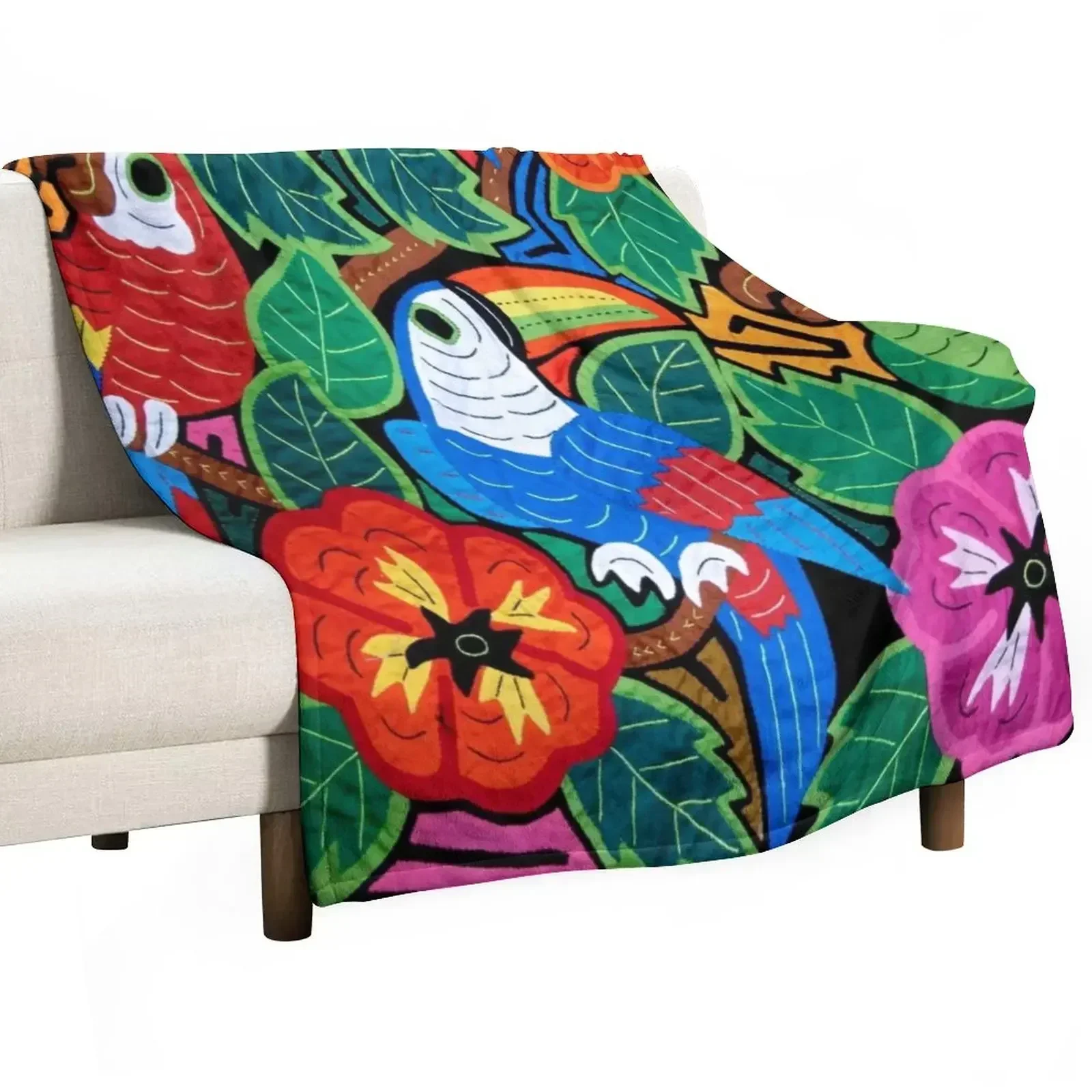 Mola Design Birdies Throw Blanket Thermals For Travel Tourist Hair Blankets