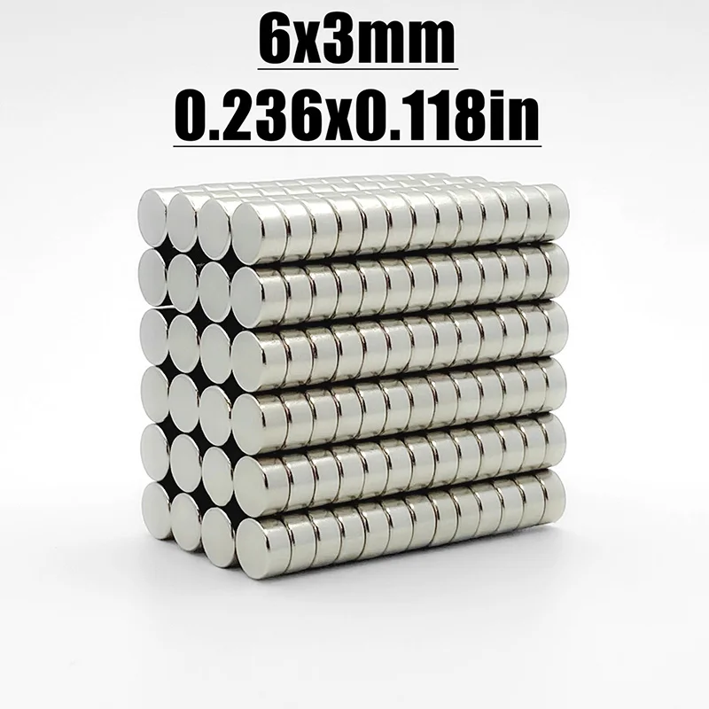 20-2000pcs 6x3mm Magnet Neodymium Magnet N35 NdfeB Round Shape 6*3 Magnet Accessory Permanent Magnetic Imanes Fridge Diy Magnets
