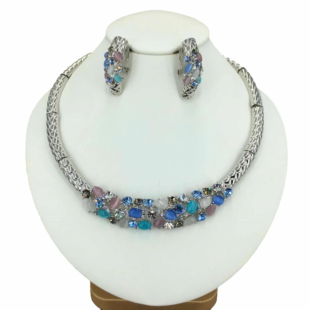 Newest Jewelry Dubai Costume Jewelry Beautiful Stones Necklace for Women Christmas Gift FHK15507