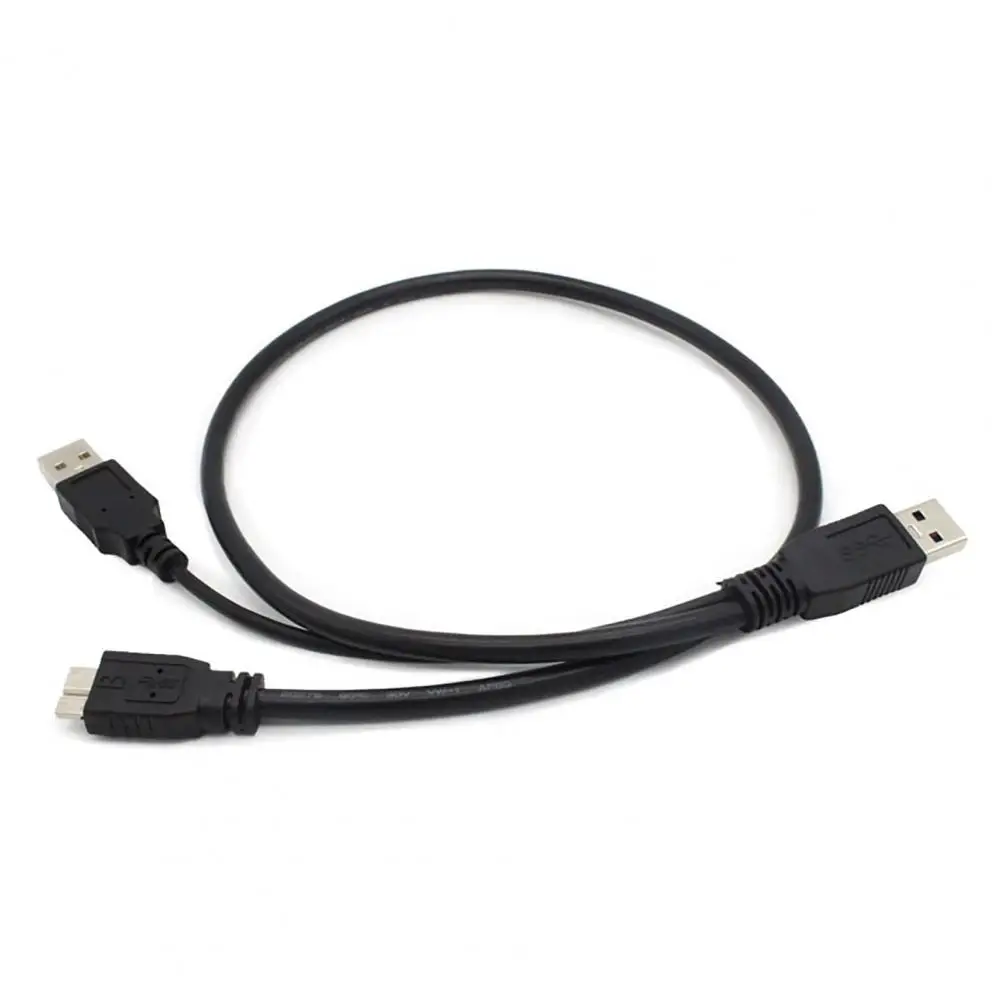 Hard Disk Cable 60cm Usb 3.0 A to Micro B Cable Dual Shape Adapter Cord High Speed Portable External Hard Drive Connector 5gbp/s