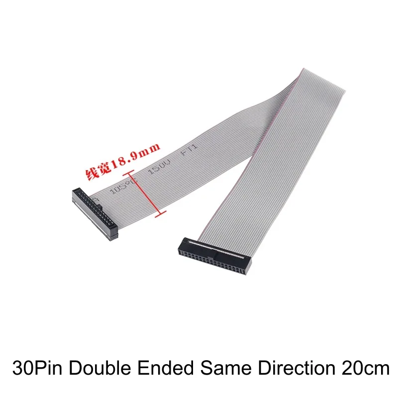 1PCS-FC 1.27mm Gray Flat Ribbon Data Cable LED Screen Connection JTAG Download Cable Double Ended IDC Line 20cm 6Pin 20Pin 50P