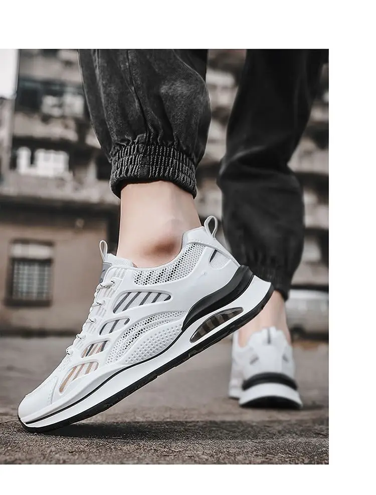 Summer Men Casual Sports Running Shoes Breathable Lightweight Sneakers Outdoor Mesh Black Athletic Jogging Tennis Walking Shoe