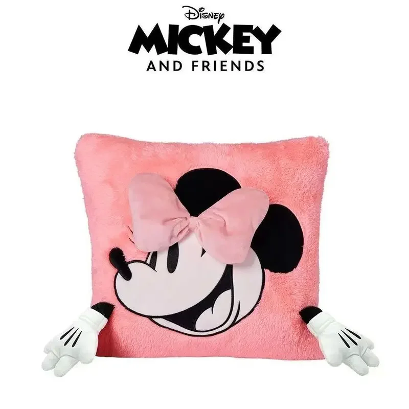 Disney Mickey Minnie Pillow soft Cute Cushion Cartoon Plush Doll Sofa Pillow Toys Embroidery Brithday Christmas Gifts