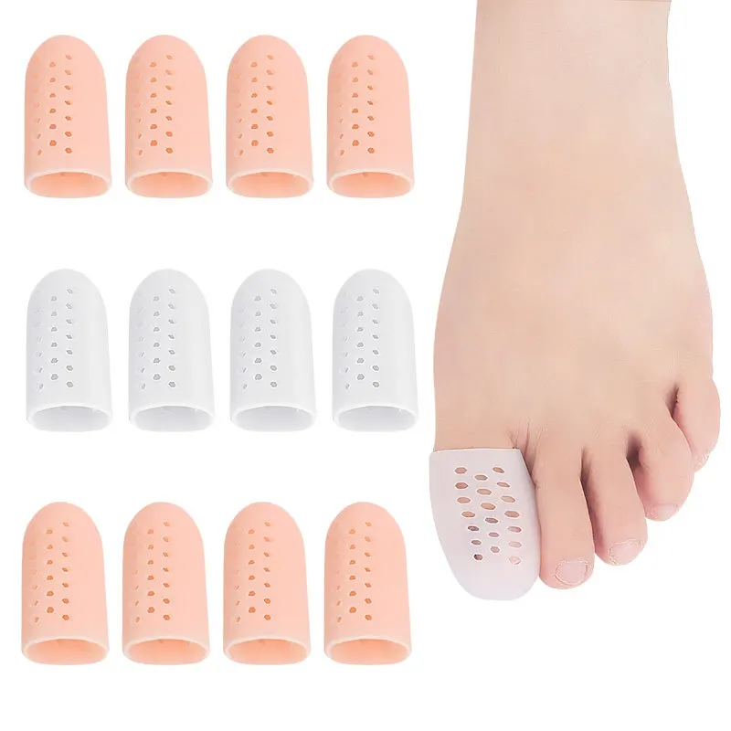 2Pcs=1Pair Silicone Separator Breathable Protector Gel Covers Tube With Holes For Corns Calluses Blister Toe Bunion Spacer