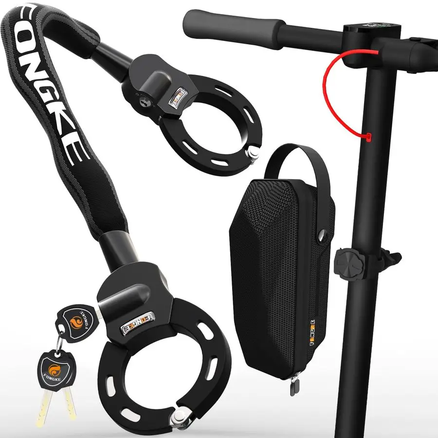 

Scooter Lock 8 mm Thick, Bike Lock with Waterproof Bag, Heavy Duty Chain Locks, Anti Theft Locks for Electric Scooter, Bicycle,