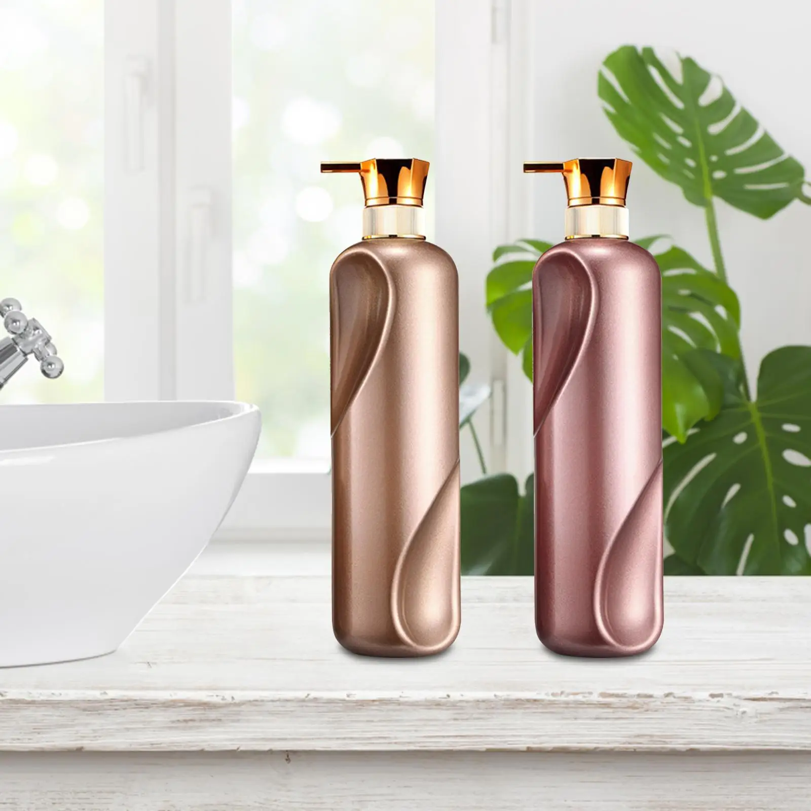 Manual Pump Soap Dispenser Large Capacity Refillable Liquid Soap Storage Salon Conditioner Dispenser Leakproof for Home Bathroom