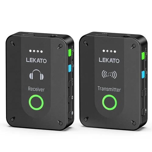 Imagen 1 del producto LEKATO MS-02 Sistema de Monitor intrauditivo inalámbrico IEM estéreo 2,4G con transmisor receptor de mochila emparejamiento automático para banda de estudio