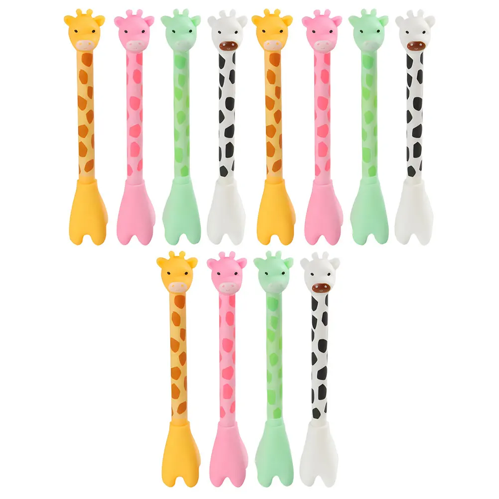

12 Pcs Long Neck Giraffe Gel Pen Comfortable Grip Writing Pens Students Gifts Office Use Smooth Writing Multicolor Stationery