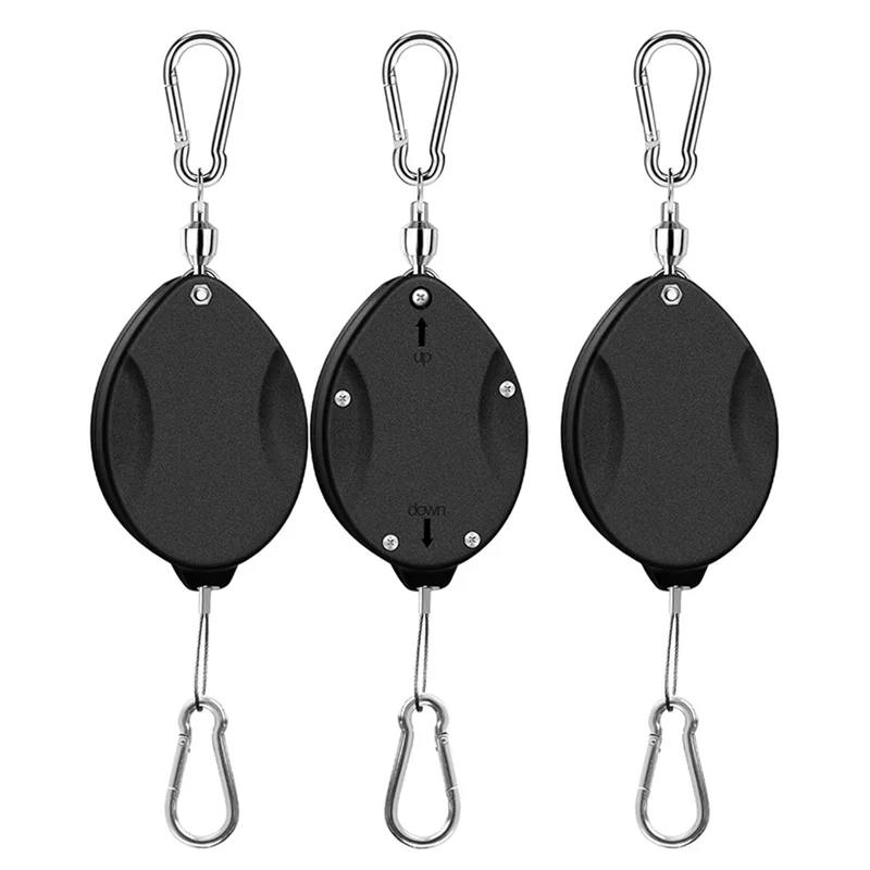 

BYBS-3-Piece Heavy-Duty Retractable Plant Hanger Easy To Lift And Lower, Auto-Lock For Garden Baskets And Pots