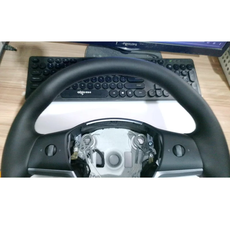 Car Heated Steering Wheel Fit For Tesla Model 3 Model Y 2017 2018 2019 2020 2021 2022 2023 Driver PU Leather Steering Wheel Aluminum Alloy Frame OE 1490214-00-B 1490214 with Heated