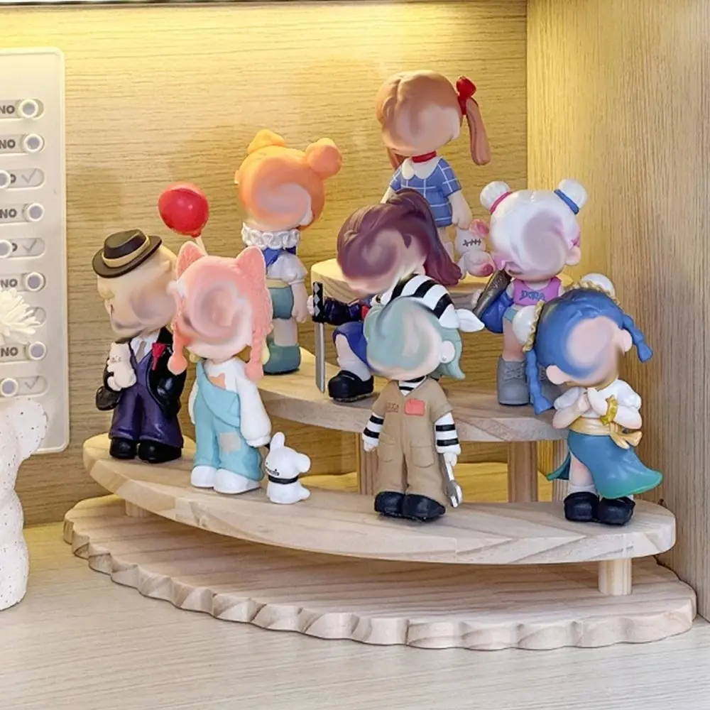 Creative Wooden Display Riser Stand DIY 3 Tier Cupcake Display Cabinet Quadrant Space Saving Figurine Display Shelf